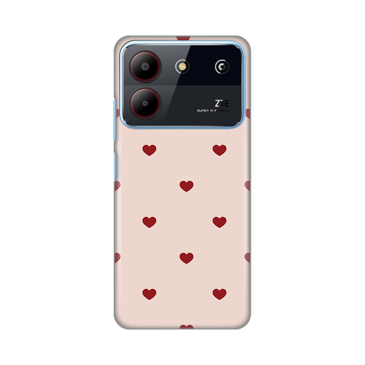 Torbica Silikonska Print za ZTE Blade A54 Beige Hearts
