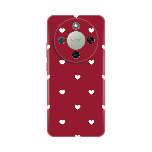 Torbica Silikonska Print Skin za Honor Magic 8 Lite Burgundy Hearts