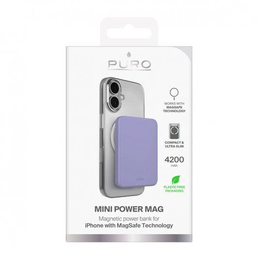 Power bank prenosiva baterija PURO Magsafe 4200mAh ljubicasta