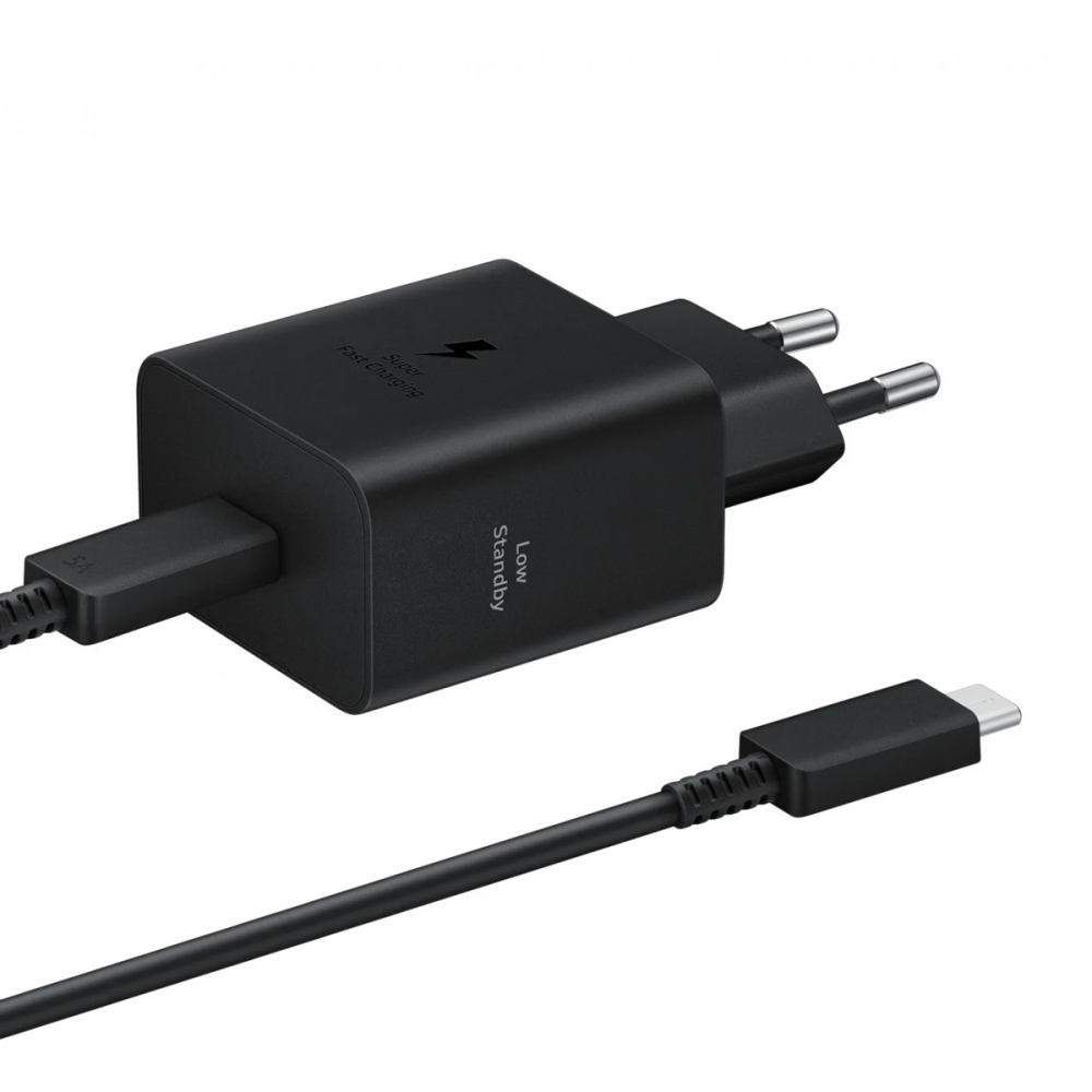 Kucni punjac PD Fast charger 45W redizajn za Samsung sa PD Type C kablom CE crni