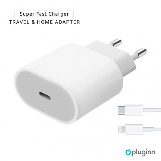 Kucni Punjac Pluginn AJ-20 A2347 EMC3621 PD Fast 20W za iPhone 11-14 sa PD lightning kablom CE beli