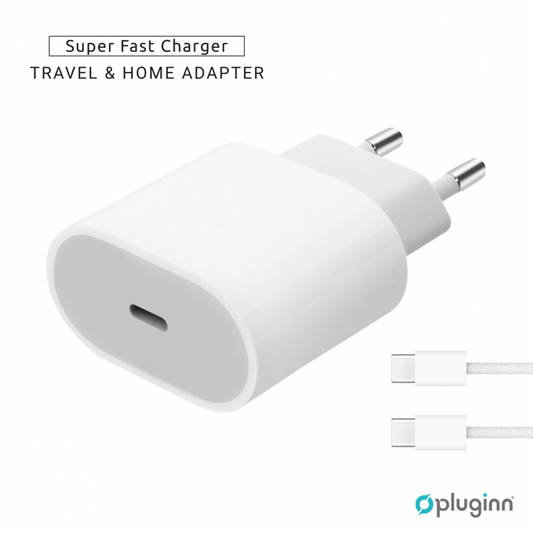 Kucni Punjac Pluginn AJ-20 A2347 EMC3621 PD Fast 20W za iPhone 11-14 sa PD Type C kablom CE beli
