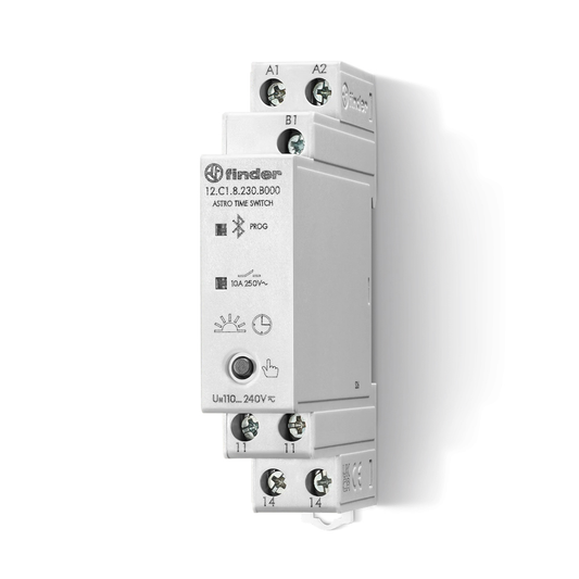 Digitalni nedeljni Astro tajmer, Bluetooth programiranje 1NO/10A, 230VAC, 12.C1.8.230.B000