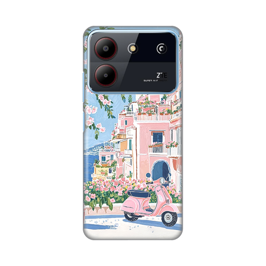 Torbica Silikonska Print za ZTE Blade A54 Pink Italy