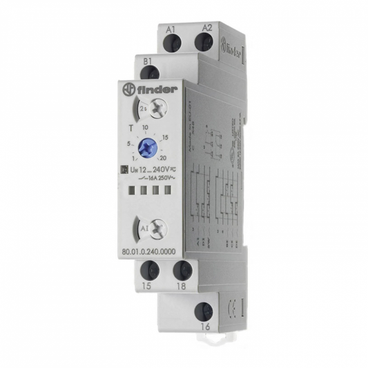 Multifunkcionalni vremenski relej, 6 funkcija, 0.1s-24h, 12-240V AC/DC, 1CO/16A, 80.01.0.240.0000