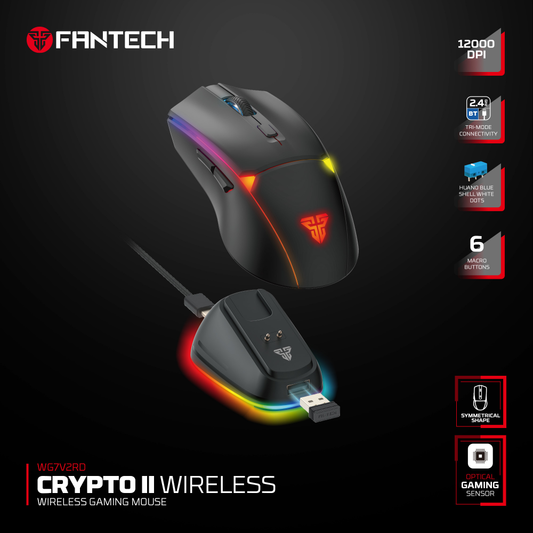 Mis Wireless Gaming Fantech WG7V2RD Crypto II crni