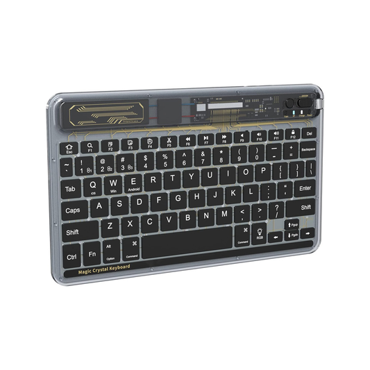Tastatura Coteci Crystal 84008 Wireless transparent crna