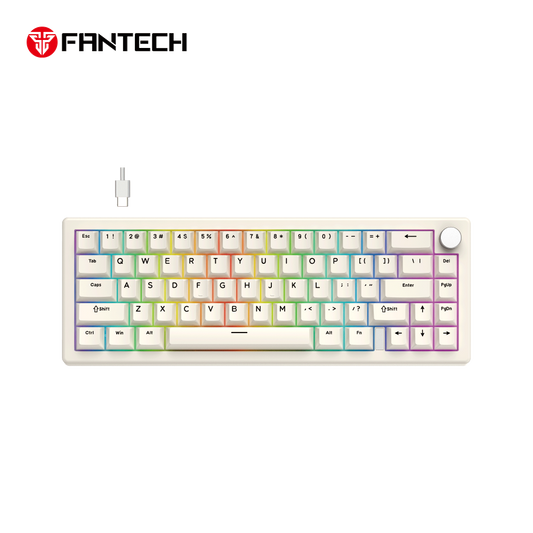 Tastatura Mehanicka Gaming Fantech MK614 Atom x66 Retro bez (ice apricot switch)