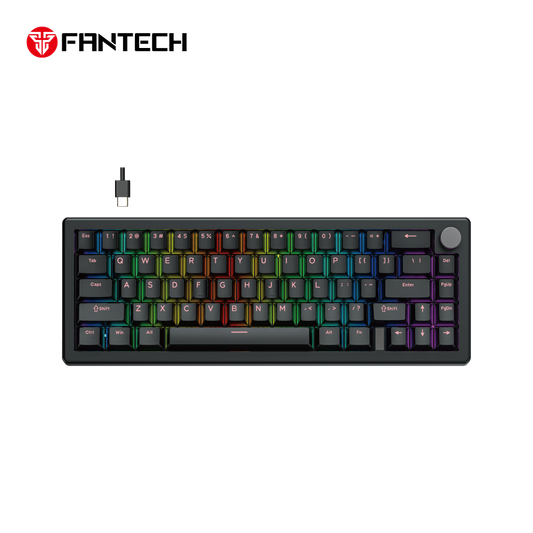 Tastatura Mehanicka Gaming Fantech MK614 Atom x66 Retro crna (ice apricot switch)