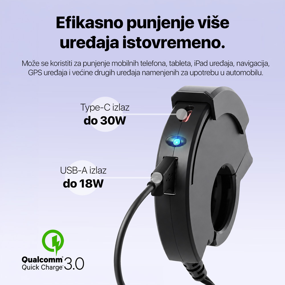 Univerzalni punjac za telefon za korman QC3.0 18W, PD 30W, total power 48W