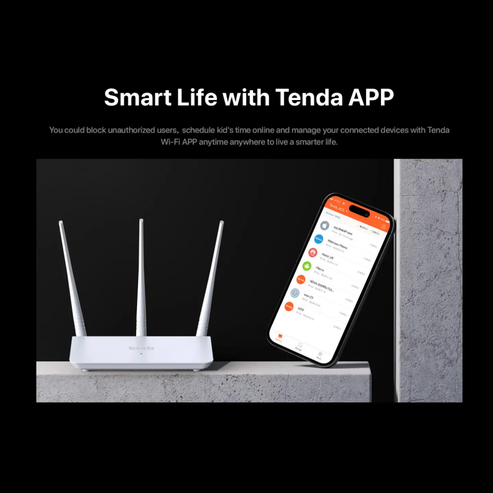 Wireless Router Tenda AC3 AC750Mbps/ext3x5dBi/2,4-5GHz/4xLAN/WAN