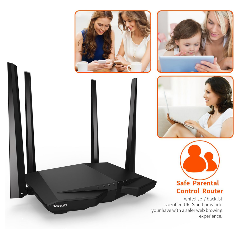 Wireless Router Tenda AC6 V5 DualBand 300-867Mbps/ext4x5dBi/1WAN/3LAN/Repeater