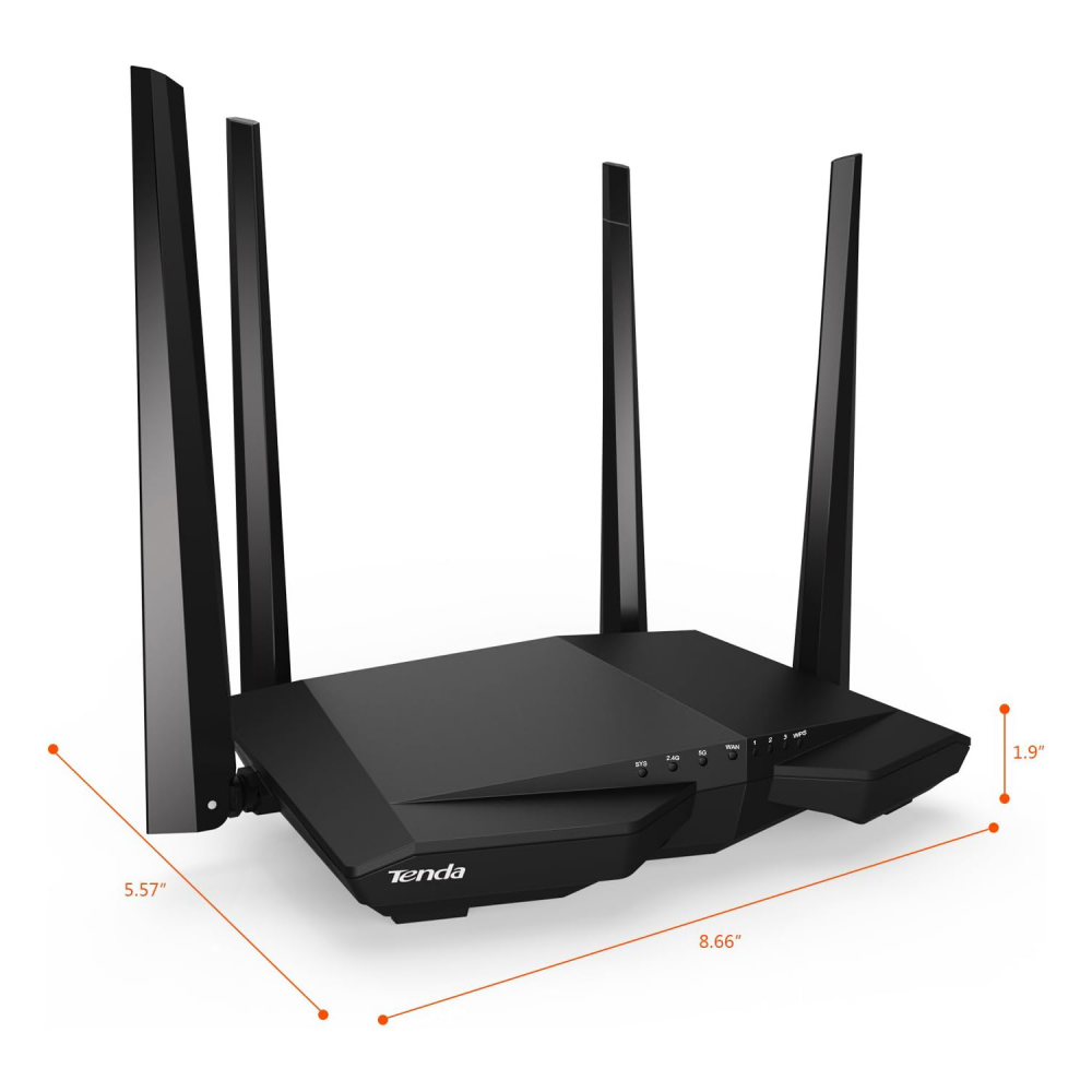 Wireless Router Tenda AC6 V5 DualBand 300-867Mbps/ext4x5dBi/1WAN/3LAN/Repeater