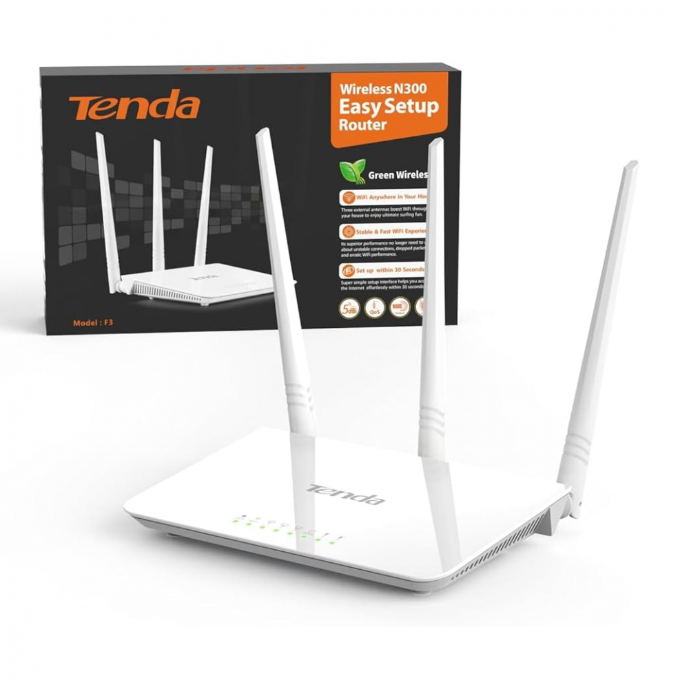 Wireless Router Tenda F3 300Mbps/ext3x5dBi/2.4GHz/1WAN/3LAN/AP