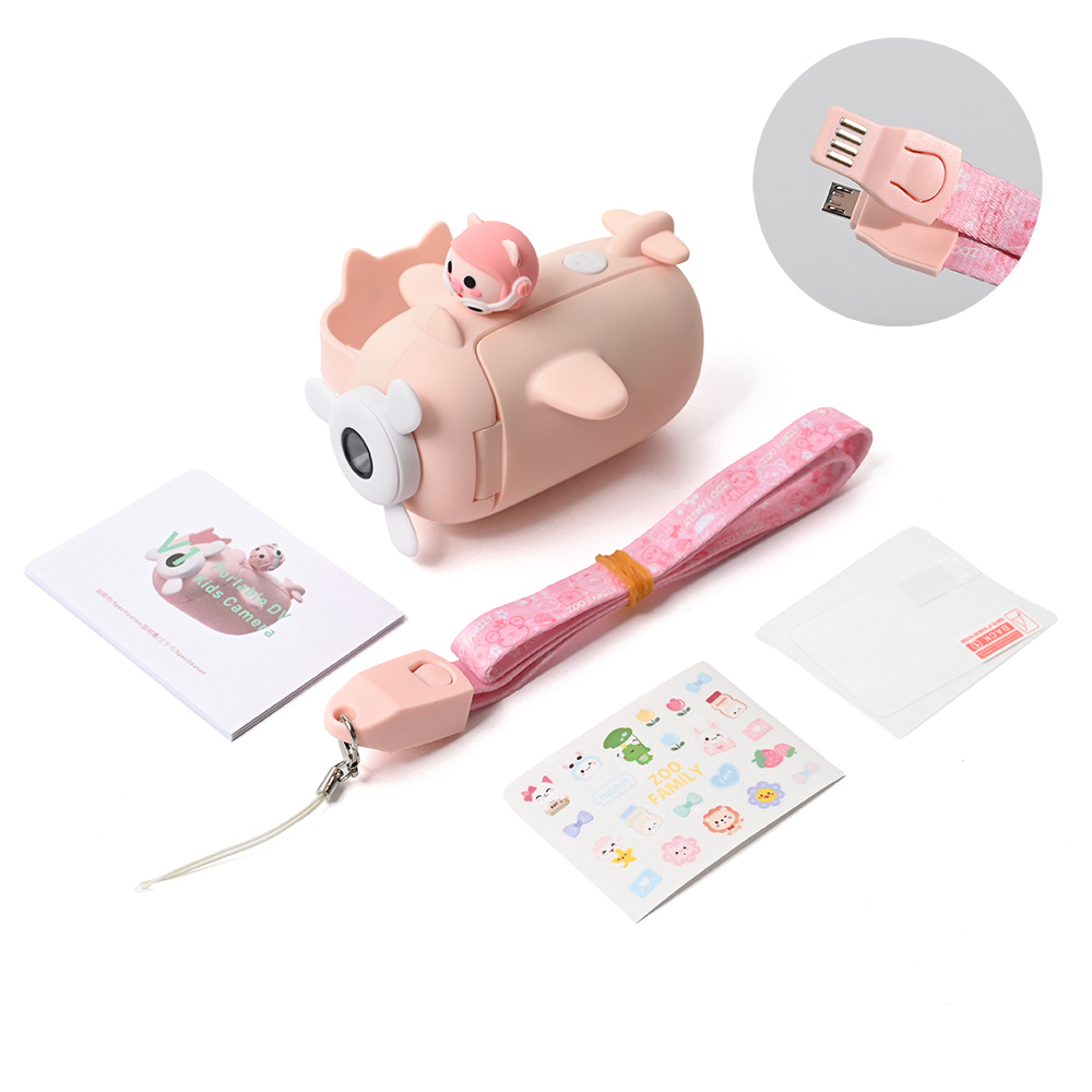 Decija digitalna kamera Airplane Cat roze