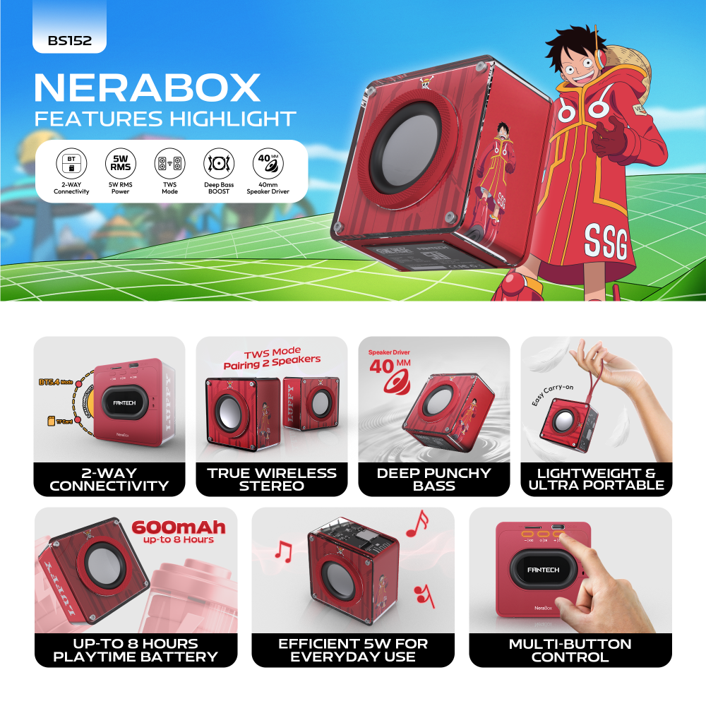 Wireless zvucnik Fantech BS152 OP NeraBox ONE PIECE - LUFFY