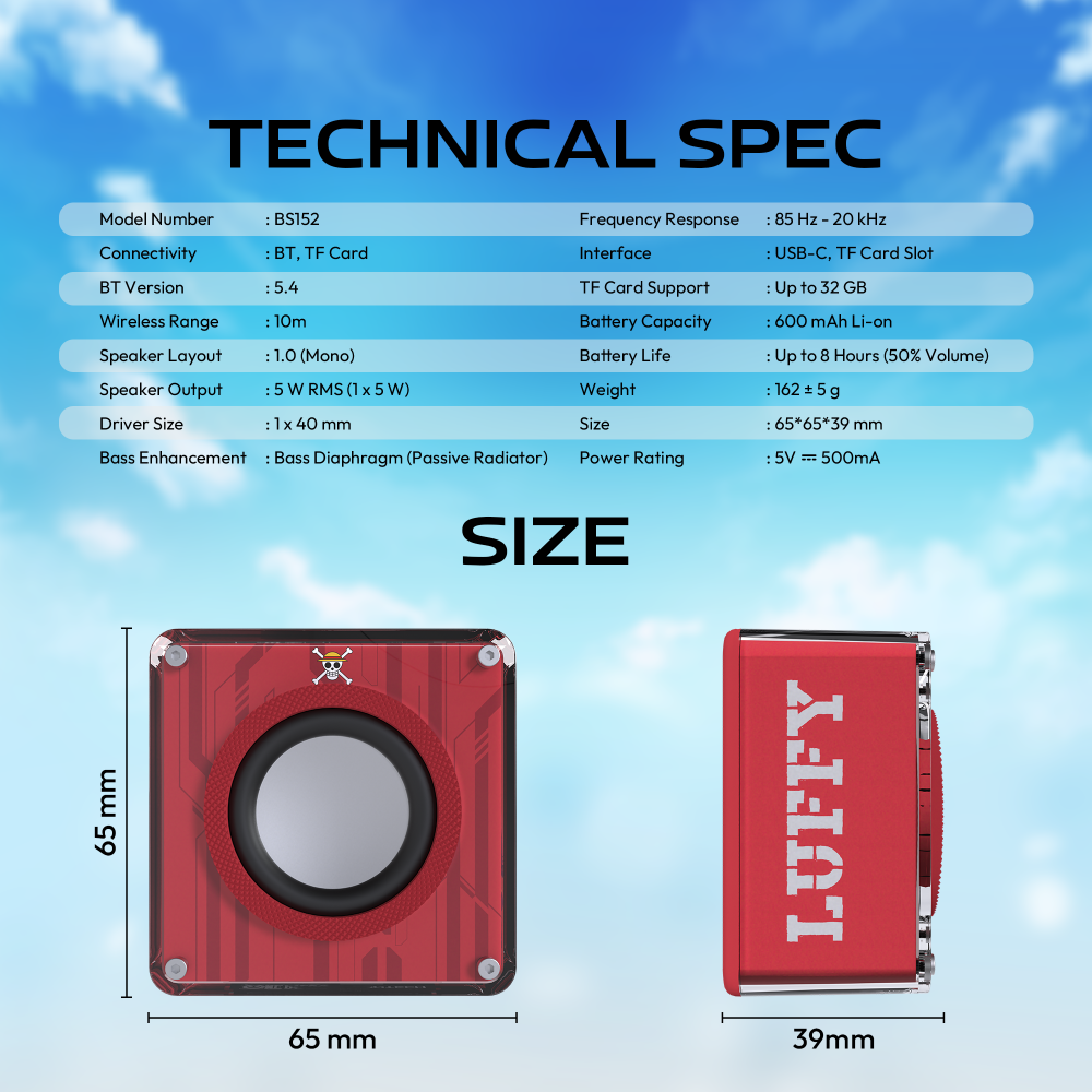 Wireless zvucnik Fantech BS152 OP NeraBox ONE PIECE - LUFFY