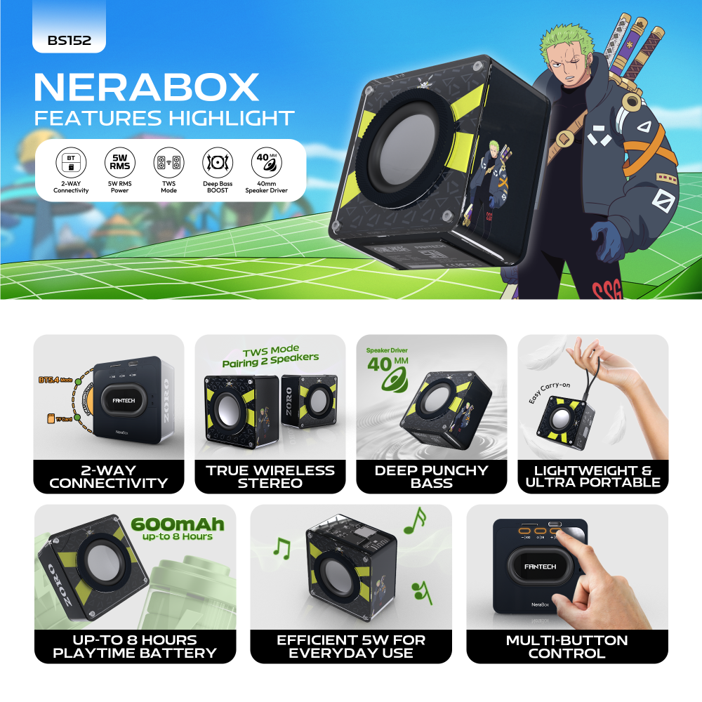 Wireless zvucnik Fantech BS152 OP NeraBox ONE PIECE - ZORO