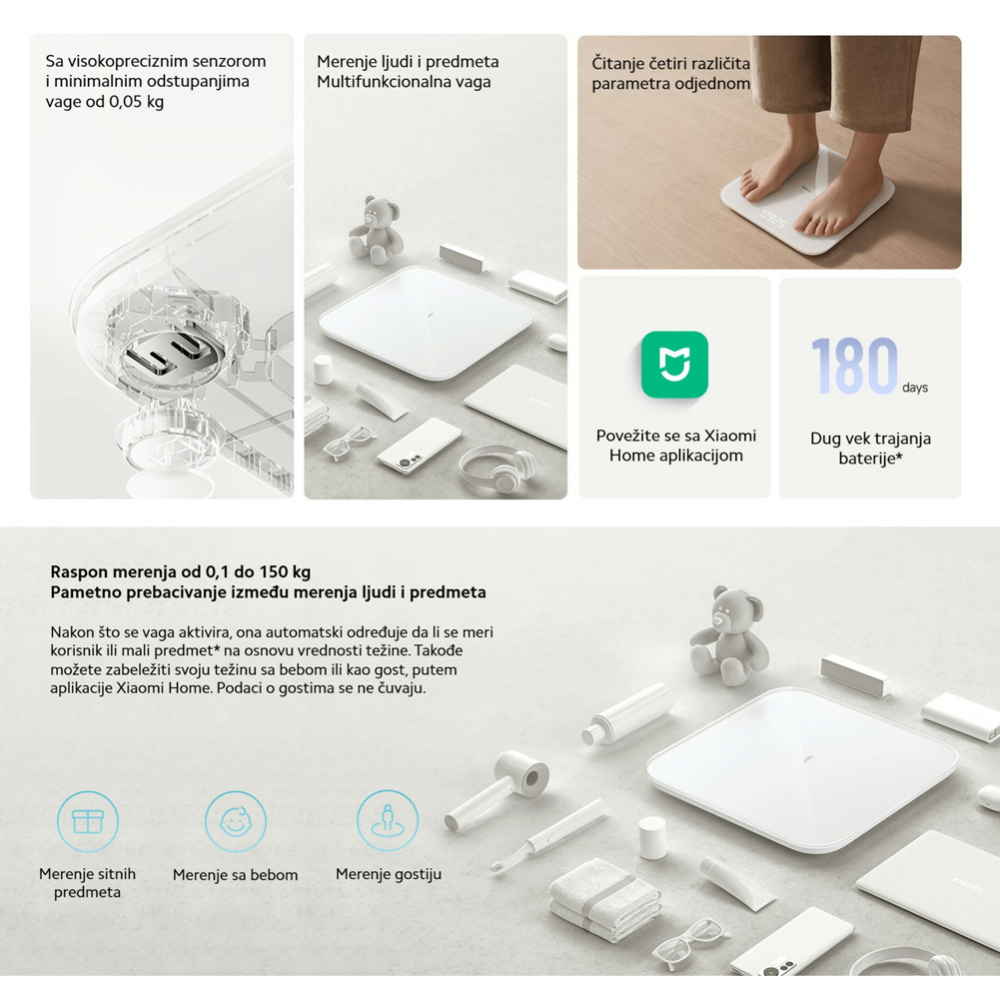 Kucna vaga Xiaomi MI Body Composition Scale S200 tamno siva