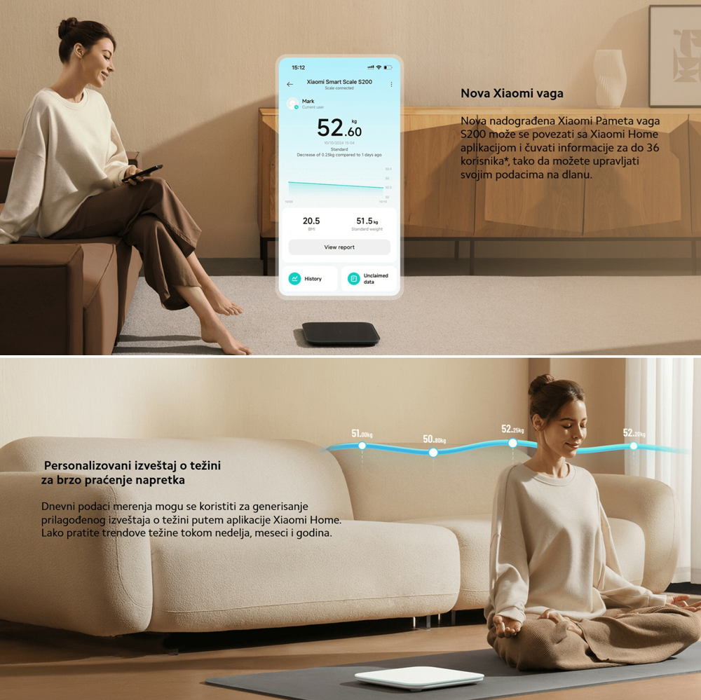 Kucna vaga Xiaomi MI Body Composition Scale S200 tamno siva