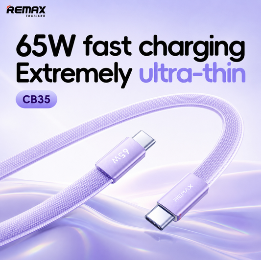 Data kabl REMAX Ultimate Series CB35 65W Ultra-Thin Fast Charging Type C na Type C 1.2m plavi