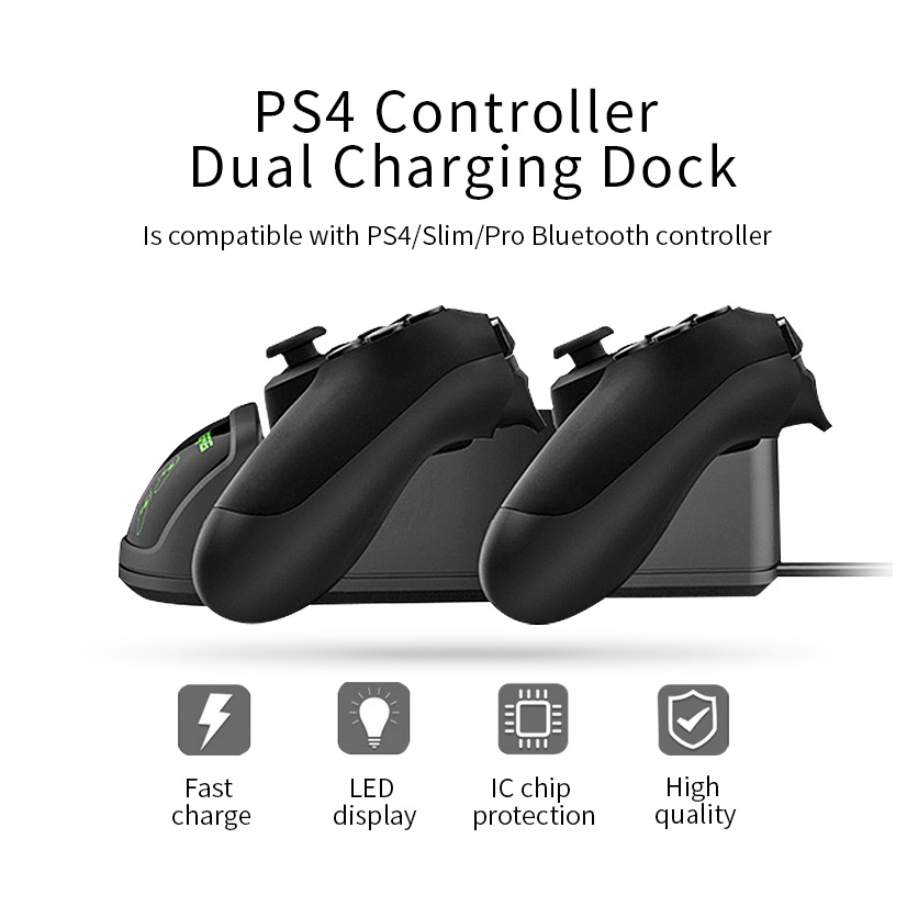 DOBE TP4-889 Punjac za PS4 kontrolere dual crni