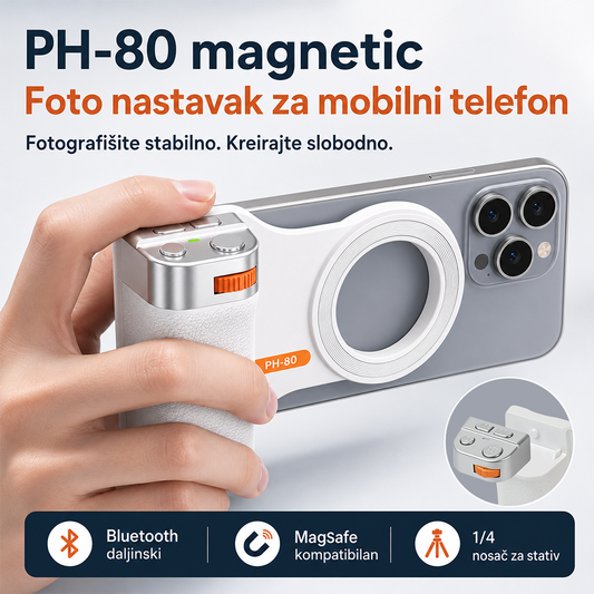 Foto nastavak za mobilni telefon PH-80 magnetic beli