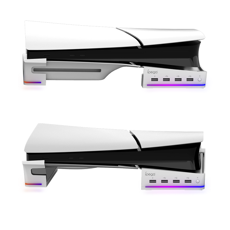 iPega PG-P5S021 horizontalni multifunkcionalni stalak za PS5 slim/PRO RGB beli