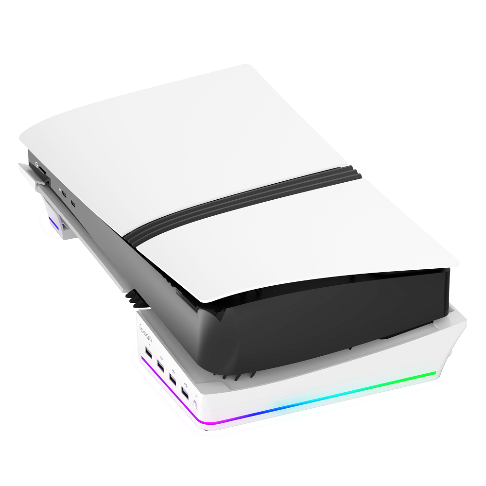 iPega PG-P5S021 horizontalni multifunkcionalni stalak za PS5 slim/PRO RGB beli