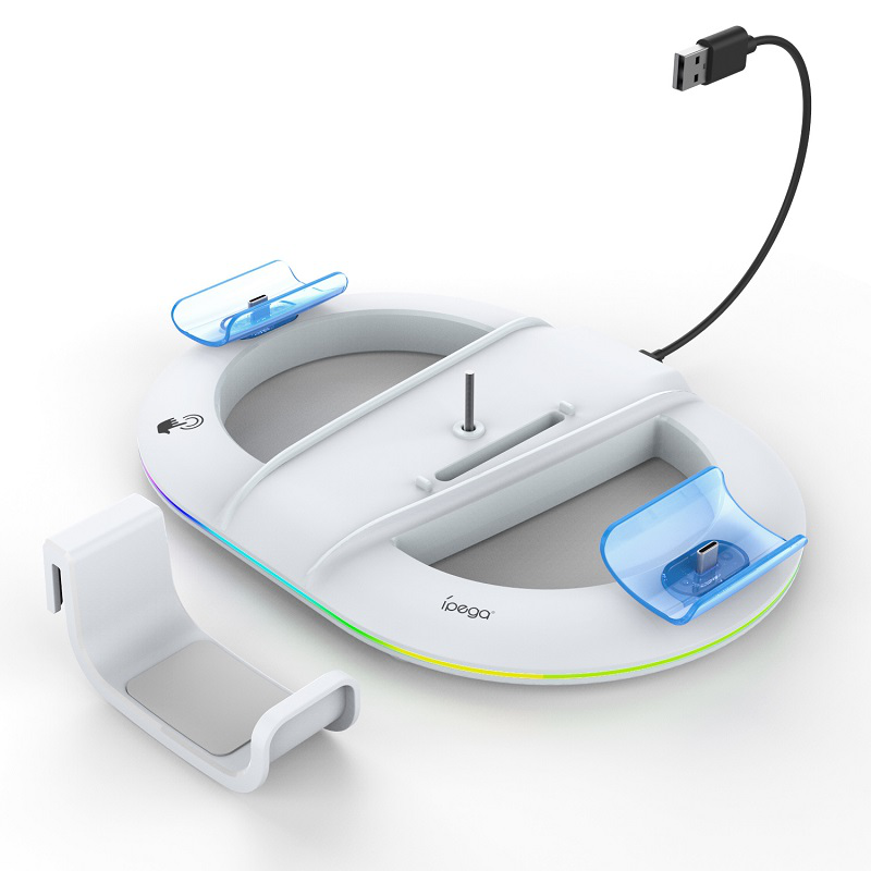 iPega PG-P5S045H vertikalni multifunkcionalni stalak za PS5 slim/PRO RGB beli