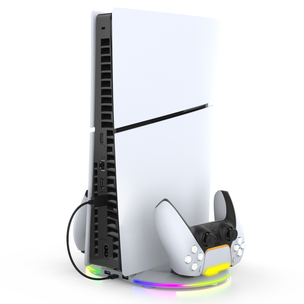 iPega PG-P5S045H vertikalni multifunkcionalni stalak za PS5 slim/PRO RGB beli