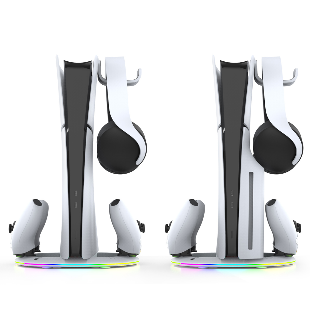 iPega PG-P5S045H vertikalni multifunkcionalni stalak za PS5 slim/PRO RGB beli