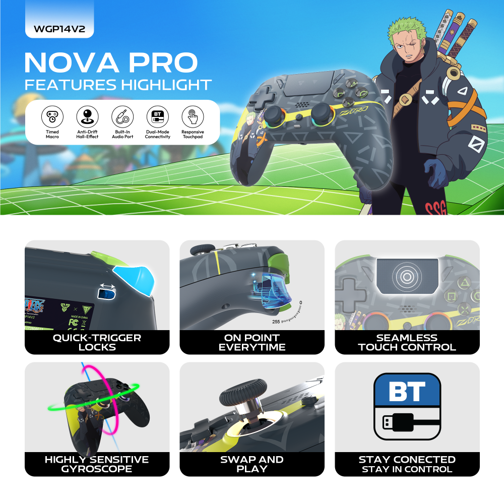 Joypad Wireless Fantech WGP14V2 OP EOS PRO II ONE PIECE - ZORO