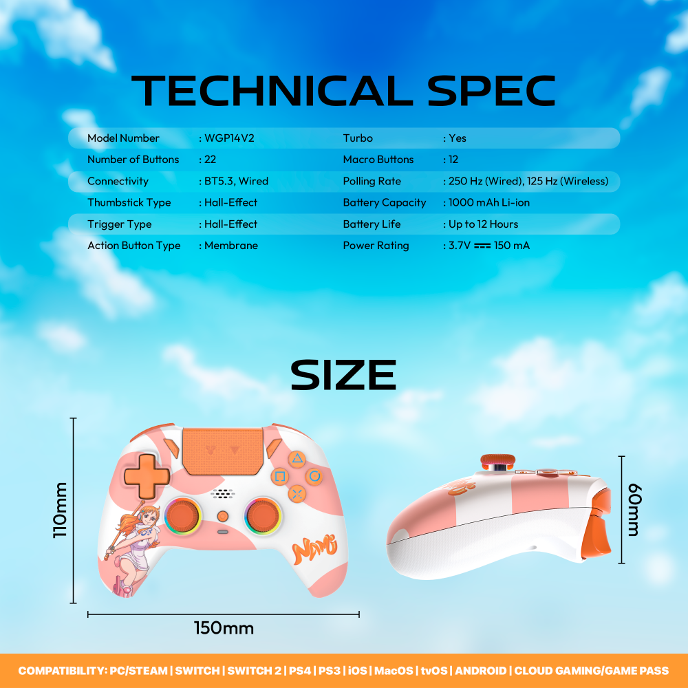 Joypad Wireless Fantech WGP14V2 OP EOS PRO II ONE PIECE - NAMI