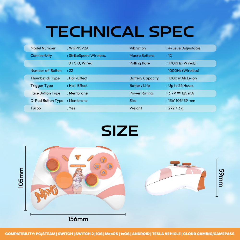 Joypad Wireless Fantech WGP15V2A OP EOS PRO II ONE PIECE - NAMI