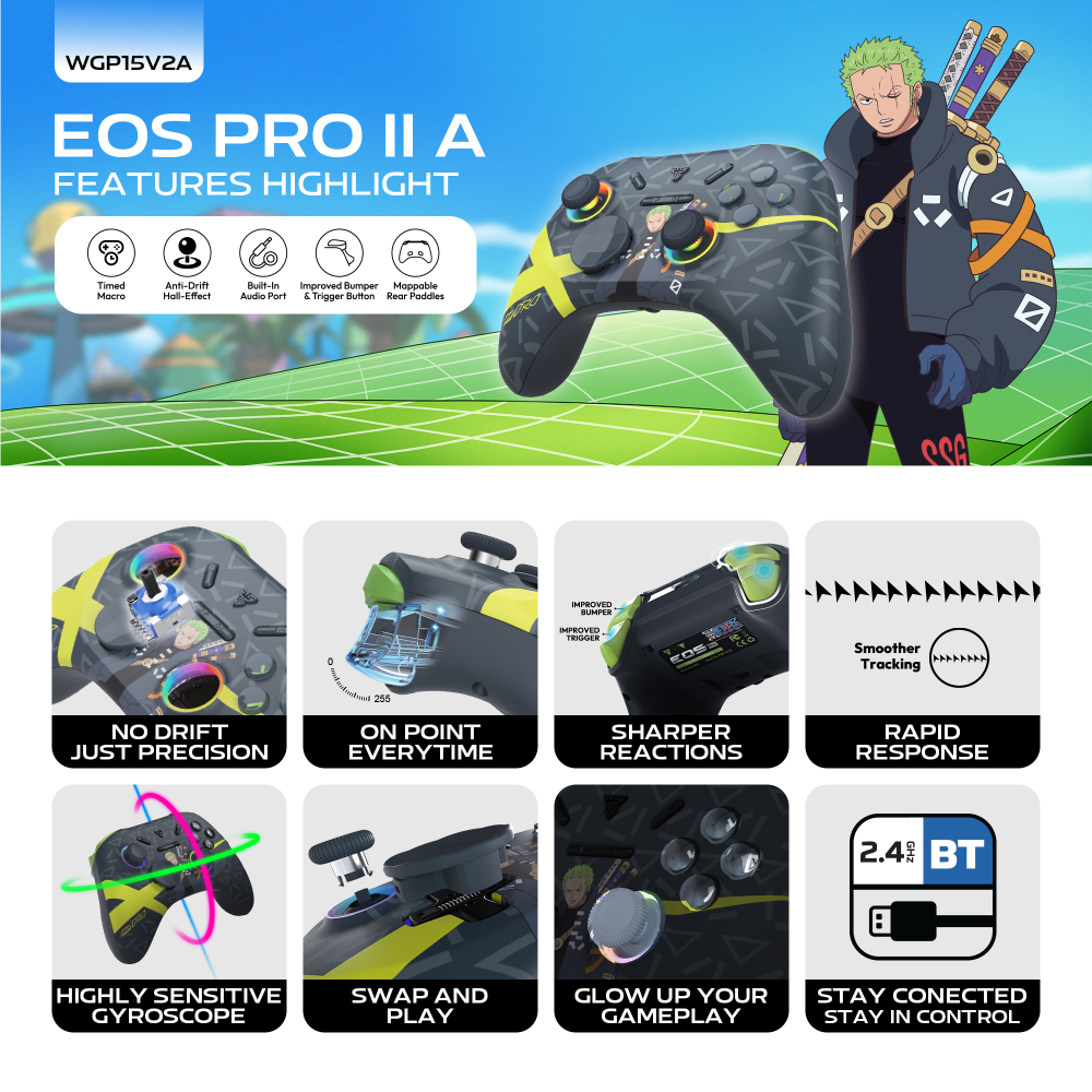 Joypad Wireless Fantech WGP15V2A OP EOS PRO II ONE PIECE - ZORO