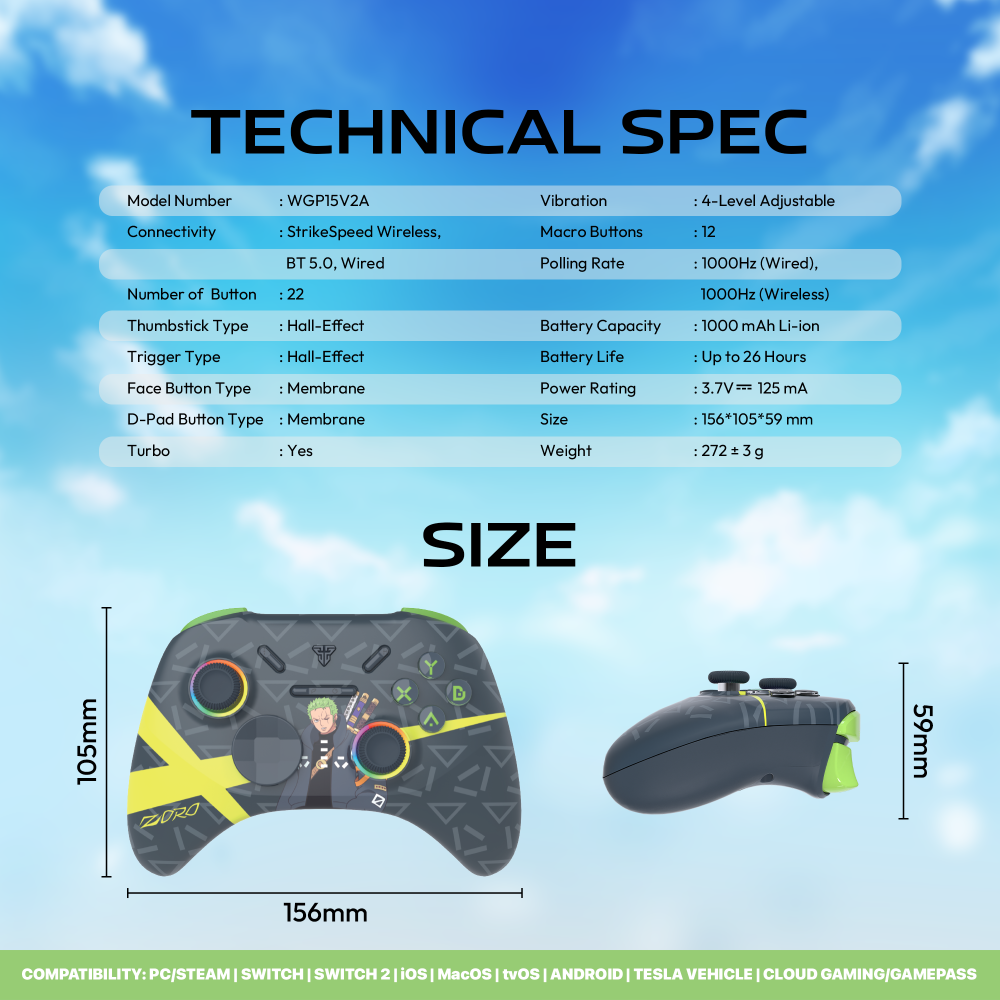 Joypad Wireless Fantech WGP15V2A OP EOS PRO II ONE PIECE - ZORO