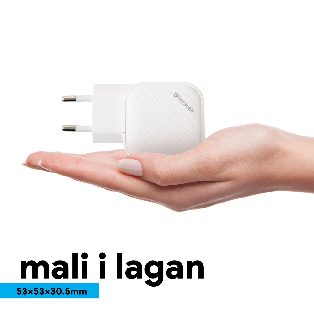 Kucni punjac Teracell Evolution TC-17GP, GaN, PPS, PD 3.0, 60W beli CE