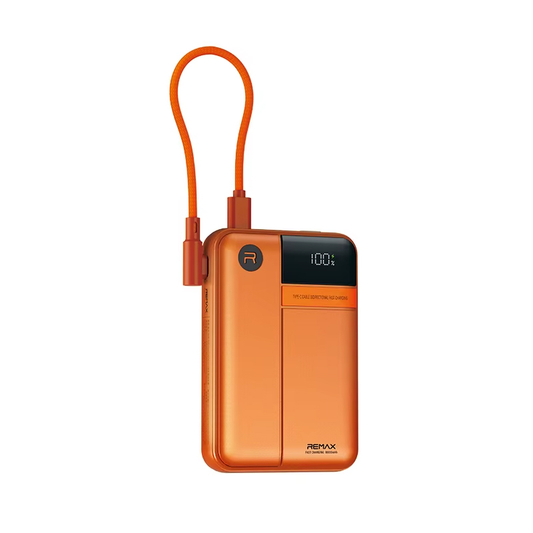 Power bank prenosiva baterija REMAX Range Series FP-122 22.5W sa integrisanim Type C kablom 10000mAh narandzasta