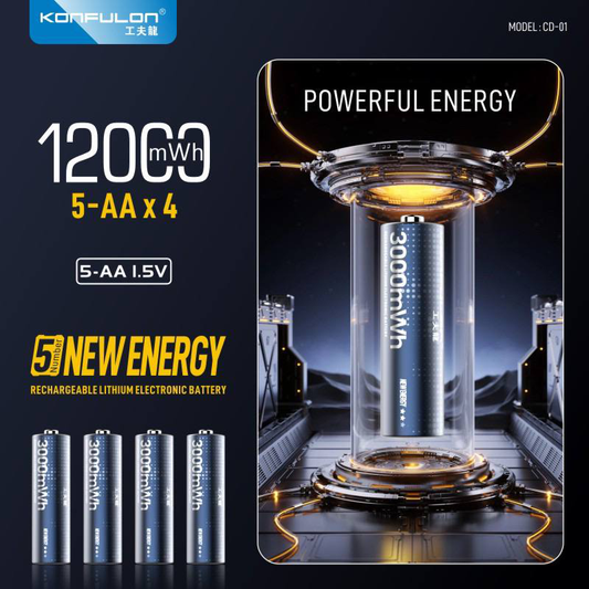 Punjac za Li-Ion baterije KONFULON CD-01 4xAA crni