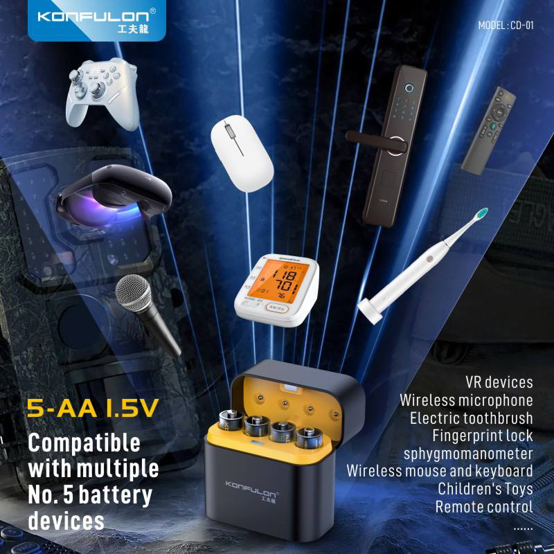 Punjac za Li-Ion baterije KONFULON CD-01 4xAA crni
