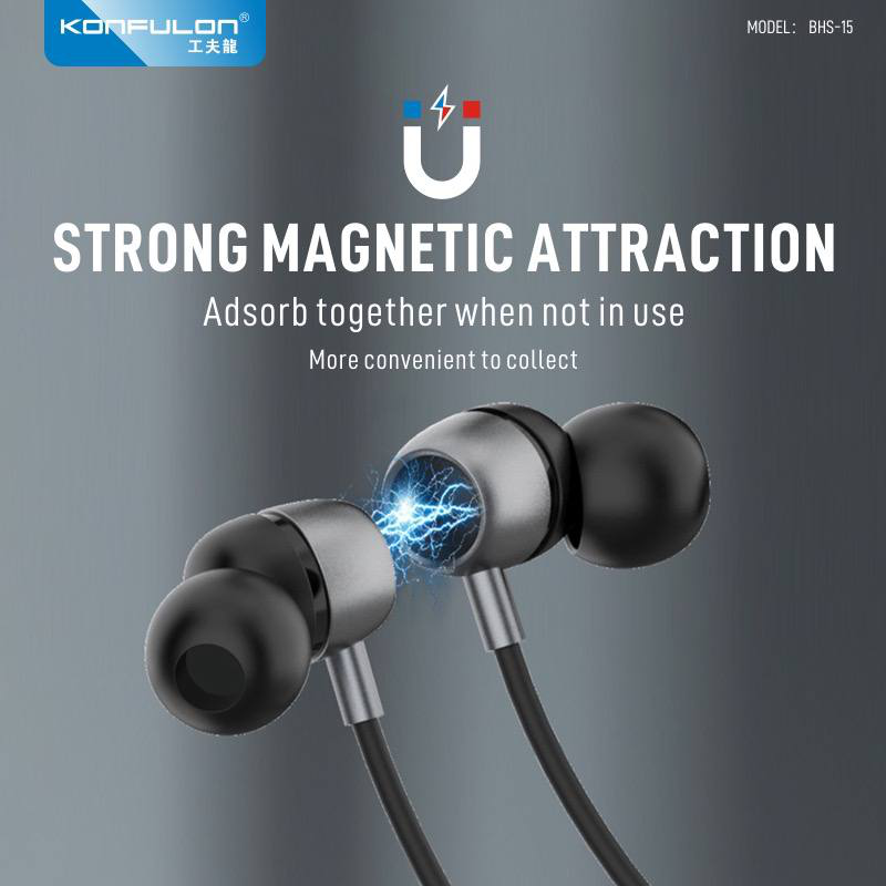 Slusalice KONFULON BHS-15 Magnetic wireless crne