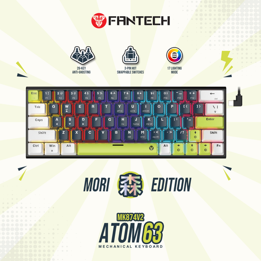 Tastatura Mehanicka Gaming Fantech MK874V2 RGB Atom 63 Mori plava (rosie switch)