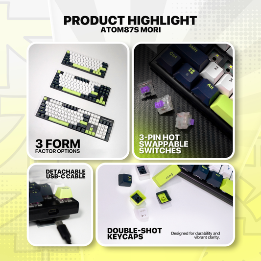 Tastatura Mehanicka Gaming Fantech MK878S RGB Atom 104S Mori bela (Rosie switch)