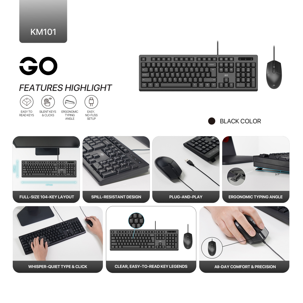 Combo mis i tastatura Fantech GO KM-101 crni