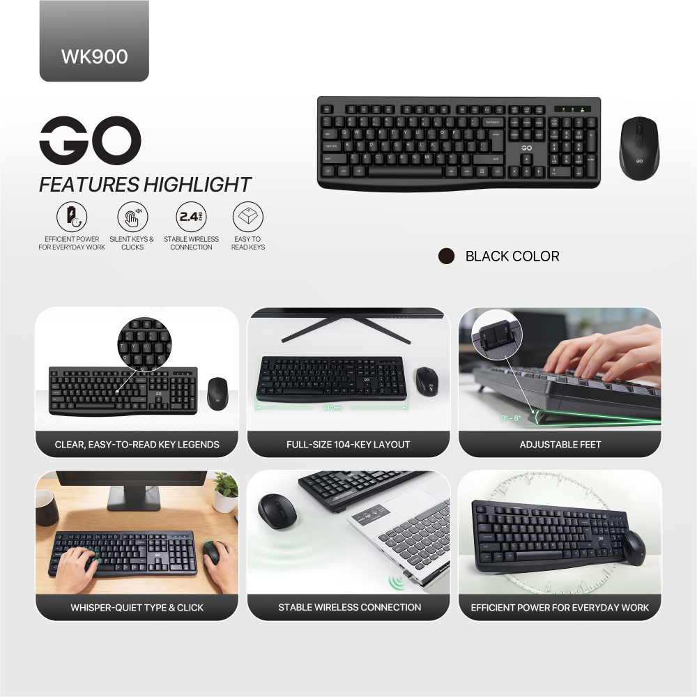 Combo mis tastatura wireless Fantech WK-900 GO crni