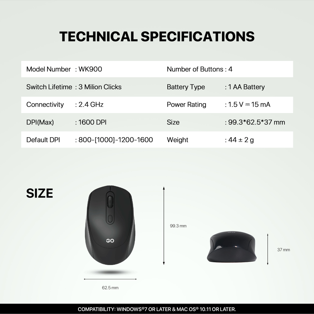 Combo mis tastatura wireless Fantech WK-900 GO crni