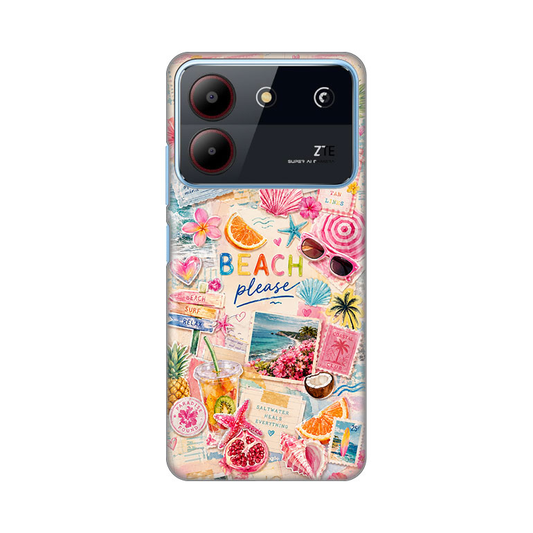Torbica Silikonska Print Skin za ZTE Blade A54 Beach Please