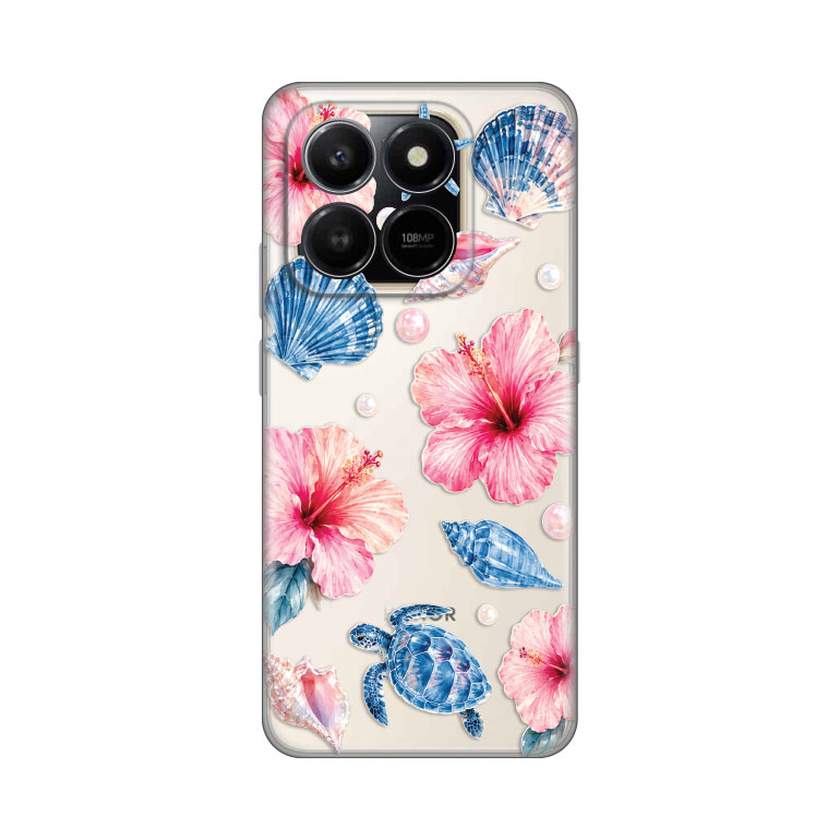 Torbica Silikonska Print Skin za Honor X7d 4G/400 Smart 5G Hibiscus Sea