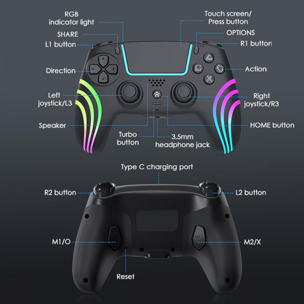 Joypad Elite Wireless za PS5 crni RGB